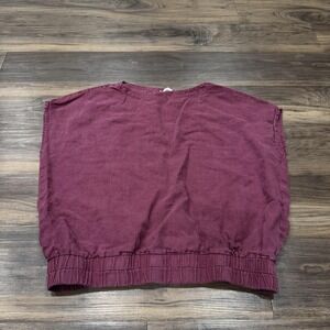 The Maybe Collection Blouse Womens Large Purple Sleeveless 100% Linen Top